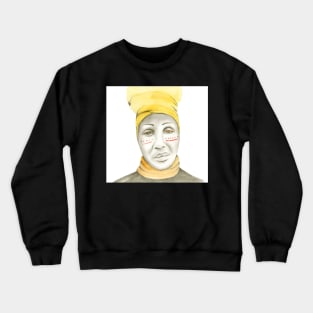 Black and White and Yellow Portrait Crewneck Sweatshirt